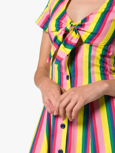 Shop Staud Alice Stripe Dress In Multicolour