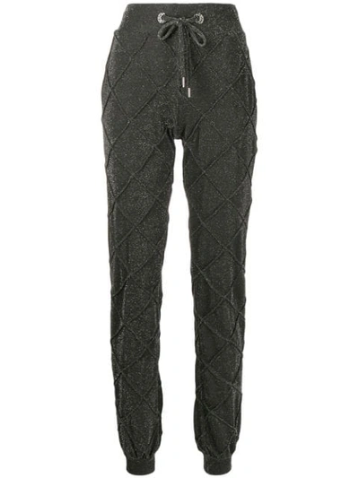 Shop Philipp Plein High Shine Jogging Trousers In Green