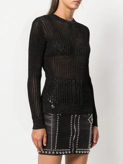 Shop Philipp Plein Sheer Stripe Sweatshirt - Black