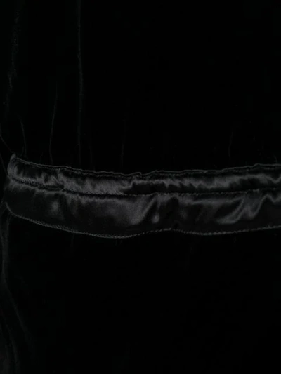 Shop Gucci Velvet Drawstring Midi Dress In Black