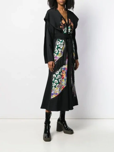 Shop Stella Mccartney Floral Patch Midi Cape Dress In Black
