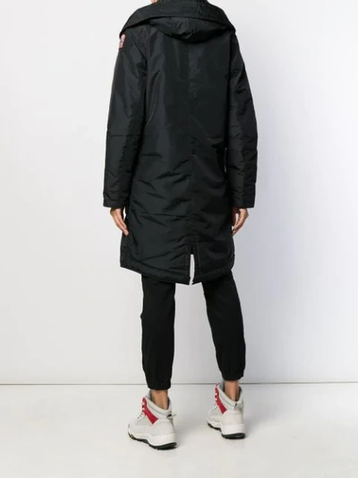 Shop Parajumpers Hooded Parka Coat In Black