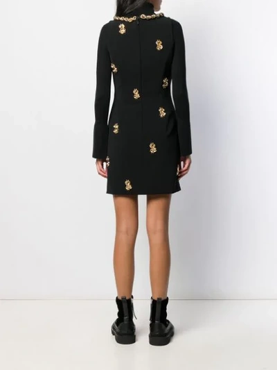 Shop Moschino Embellished Dress In Black