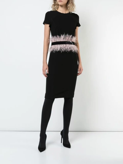 Shop Josie Natori Short Sleeve Sheath Dress In Black
