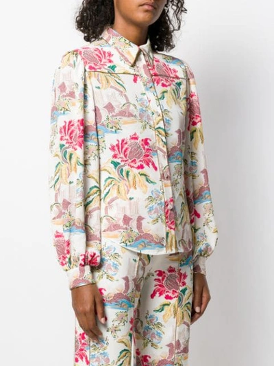 Shop Peter Pilotto Hemd Mit Blumen-print In White