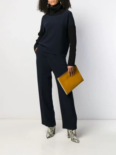 Shop Brag-wette Flared Style Trousers In Blue