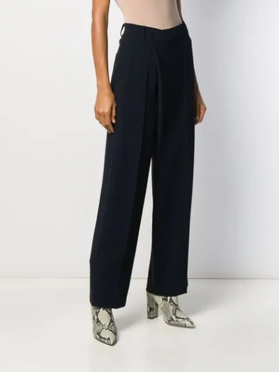 Shop Brag-wette Flared Style Trousers In Blue