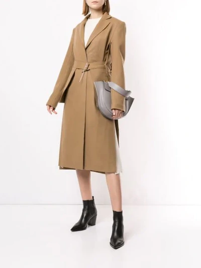 Shop Boyarovskaya Belted Utility Coat In Brown