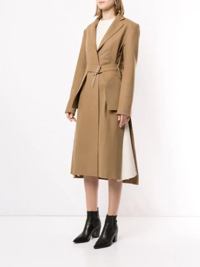 Shop Boyarovskaya Belted Utility Coat In Brown