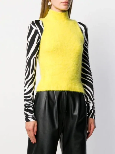Shop Versace Sleeveless Knitted Top In A1020 Giallo