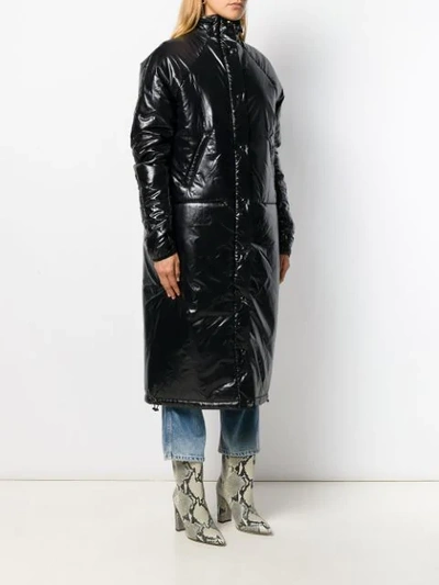 Shop Kassl Shine Effect Puffer Coat In Black
