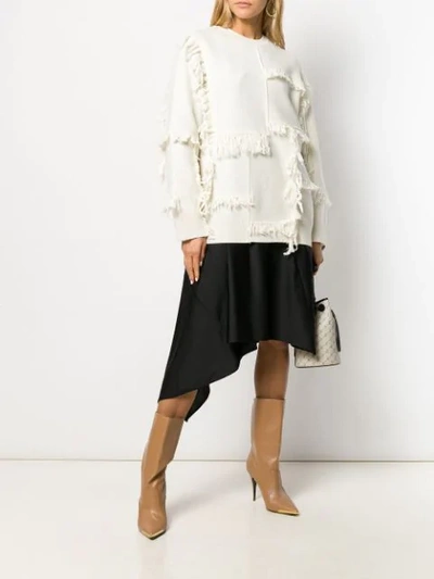 Shop Stella Mccartney Fringed Sweater In White