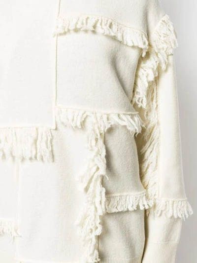 Shop Stella Mccartney Fringed Sweater In White