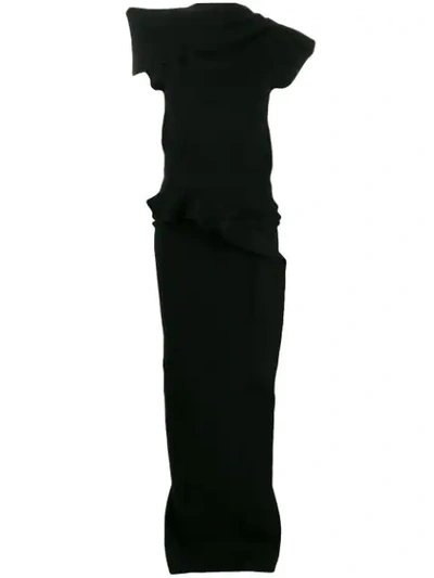 Shop Rick Owens Open Back Structured Long Dress In Black