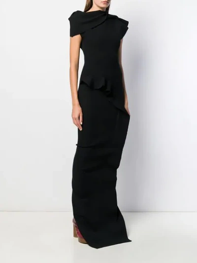 Shop Rick Owens Open Back Structured Long Dress In Black