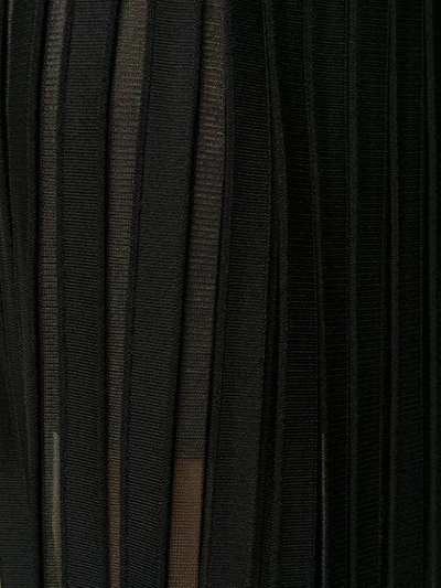 Shop Balmain Layered Pleated Midi Skirt In Black