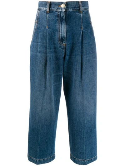Shop Pinko Cropped Straight-leg Jeans In Blue