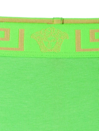 Shop Versace Greca Border Briefs In Green