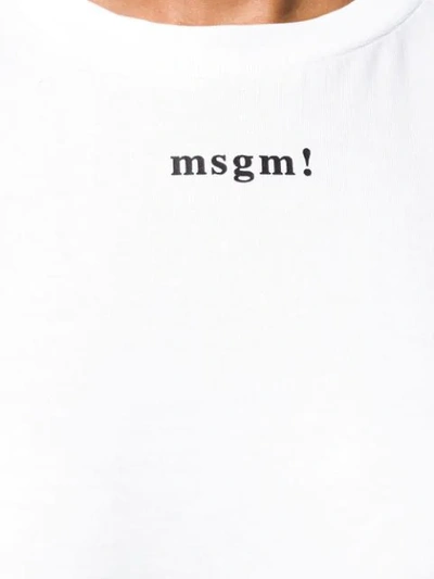 Shop Msgm Logo Print Bodysuit - White