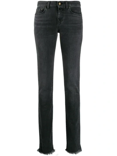Shop Saint Laurent Straight-leg Faded Jeans In Grey