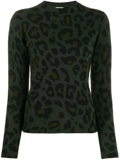 Shop Allude Pullover Mit Leopardenmuster In Green