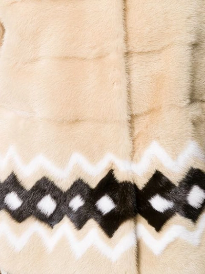 Shop Simonetta Ravizza Fur Collar Puffer Jacket In Neutrals
