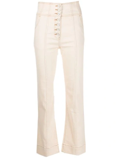 Shop Ulla Johnson Ellis Cropped Jeans In Neutrals