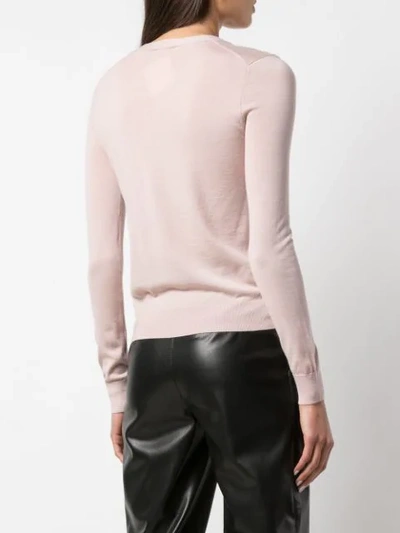 Shop Theory Ribbed Knit Striped Jumper In Pink