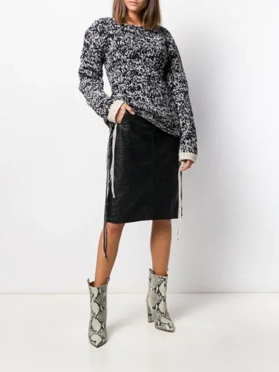 Shop Arma Leather Midi Skirt In Black