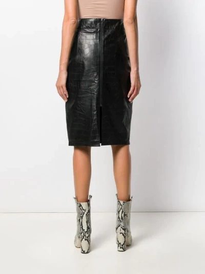 Shop Arma Leather Midi Skirt In Black