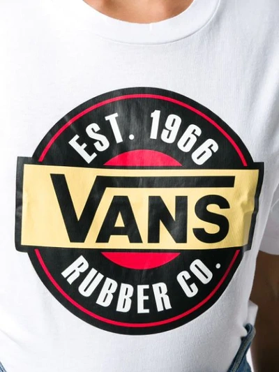 Shop Vans Logo Print Cropped T In White