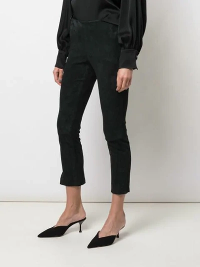 Shop Vince Cropped Skinny Trousers In Black