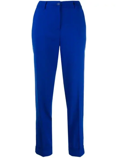 Shop P.a.r.o.s.h Slim-fit Tailored Trousers In Blue