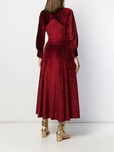 Shop Talbot Runhof Wide Sleeved Midi Dress In Red