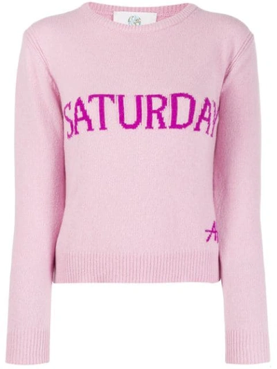 Shop Alberta Ferretti Saturday Intarsia Jumper In Pink