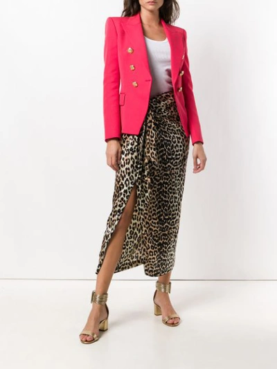 Shop Balmain Double Button Blazer - Pink