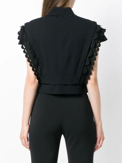 Shop Antonio Berardi Pussy Bow Pleat Front Blouse In Black