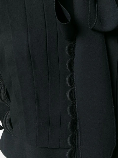 Shop Antonio Berardi Pussy Bow Pleat Front Blouse In Black