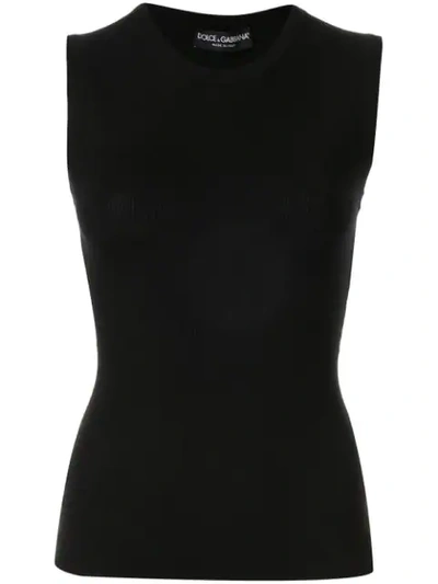 Shop Dolce & Gabbana Slim Fit Tank Top In Black