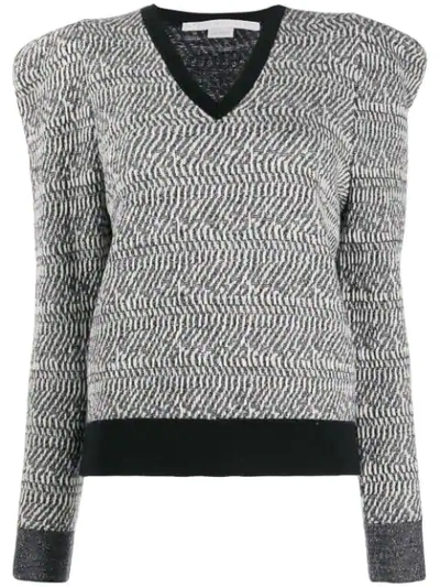 Shop Stella Mccartney V-neck Knitted Sweater In Black