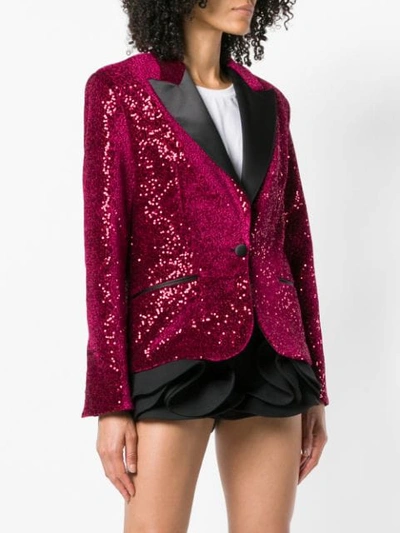 Shop Redemption Cropped Sequin Blazer - Pink