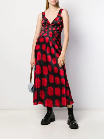 Shop Marni Geometric Print Flared Dress In Otr64
