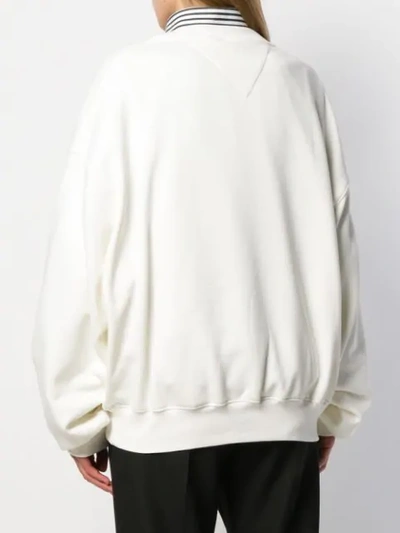 Tommy Hilfiger Embroidered Logo Sweatshirt In Yah Bianco
