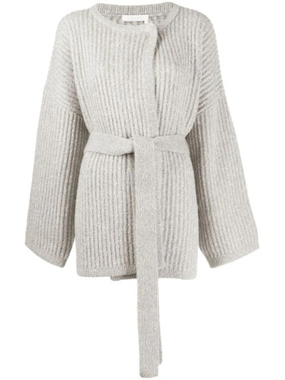 Shop See By Chloé Belted Cardigan In Grey