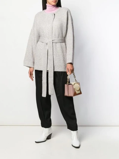 Shop See By Chloé Belted Cardigan In Grey