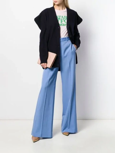 Shop Stella Mccartney Structured Sleeves Cardigan In Blue