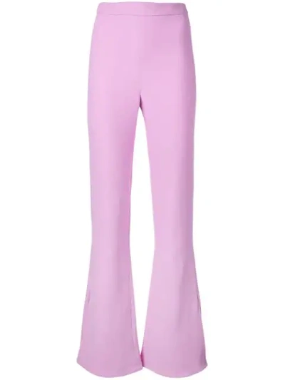 Shop Cushnie High-waisted Flared Trousers In Purple