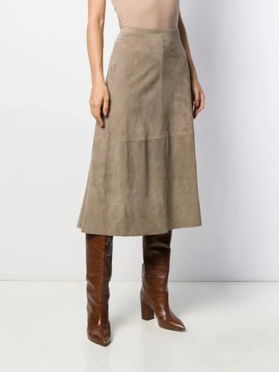 Shop Theory Panelled Skirt In Neutrals