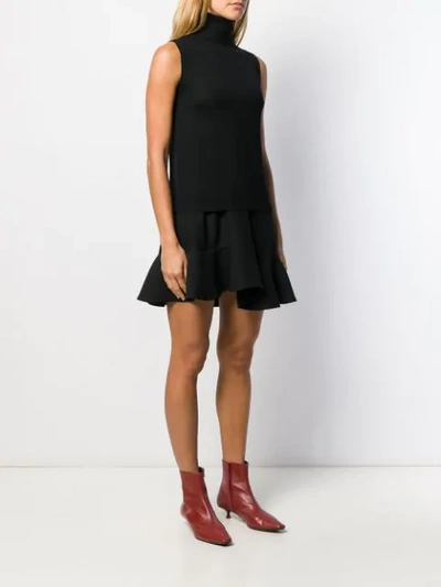 Shop Allude High Neck Mini Dress In Black