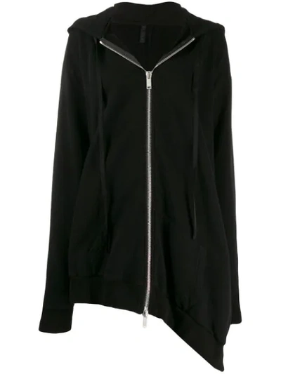 Shop Ben Taverniti Unravel Project Asymmetric Drape Hoodie In Black
